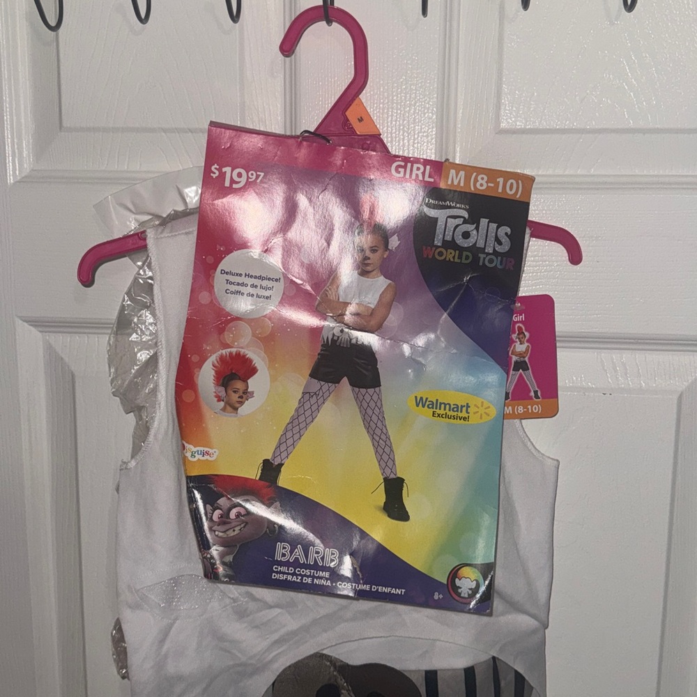 New Trolls World Tour Girl's Costume with White and Black